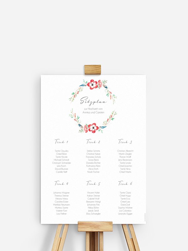 Sitzplan Plakat Blossom