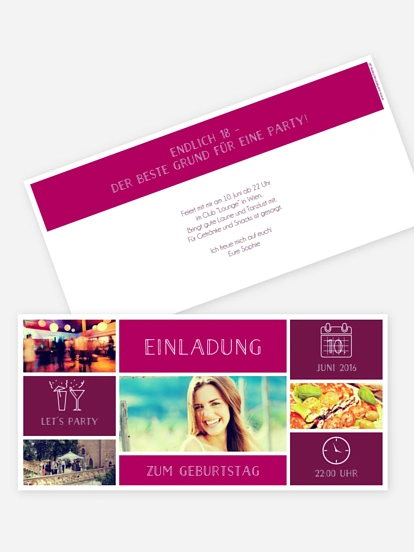 Einladung 18. Geburtstag Einzelstück