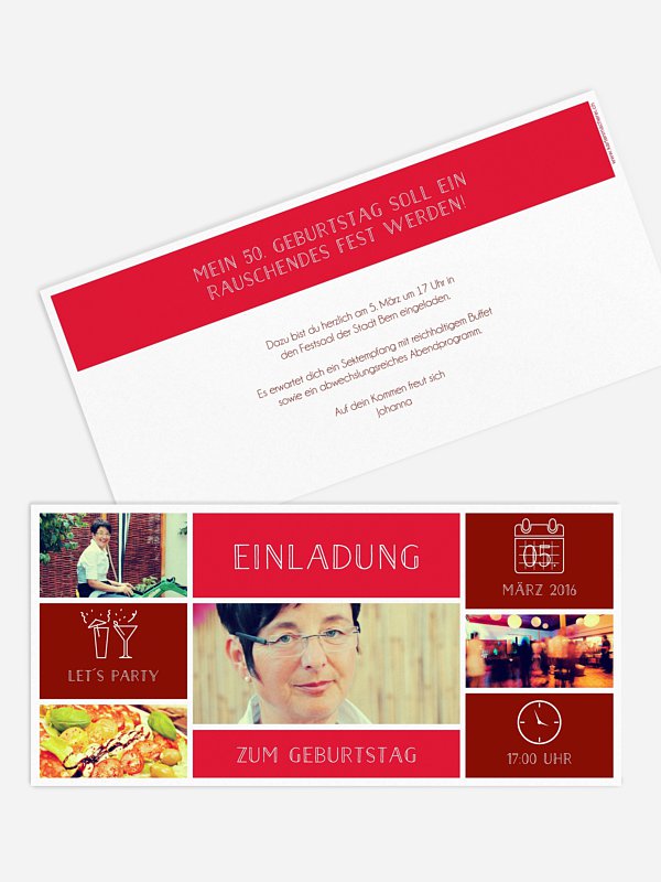Einladung 50. Geburtstag Einzelstück