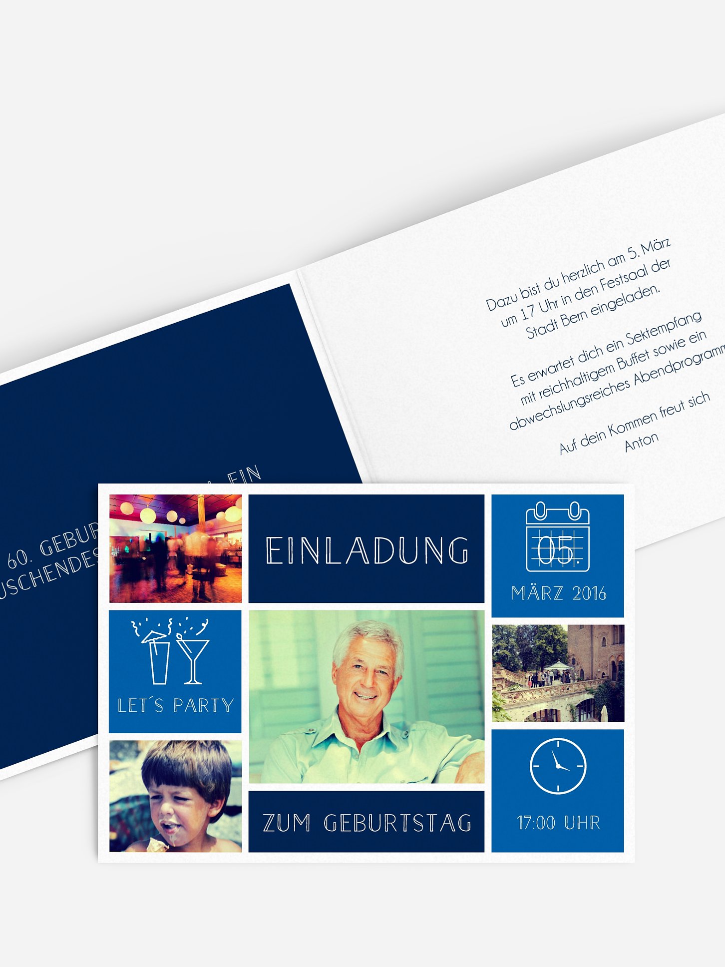 Einladung 60. Geburtstag Einzelstück