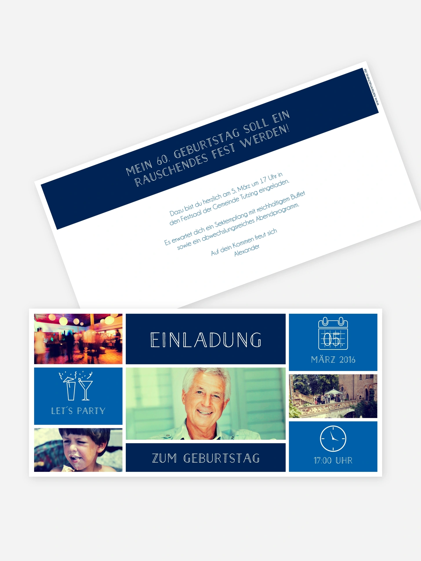 Einladung 60. Geburtstag Einzelstück