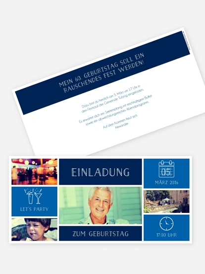 Einladung 60. Geburtstag Einzelstück