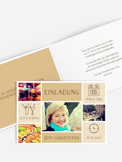 Einladung 60. Geburtstag Einzelstück