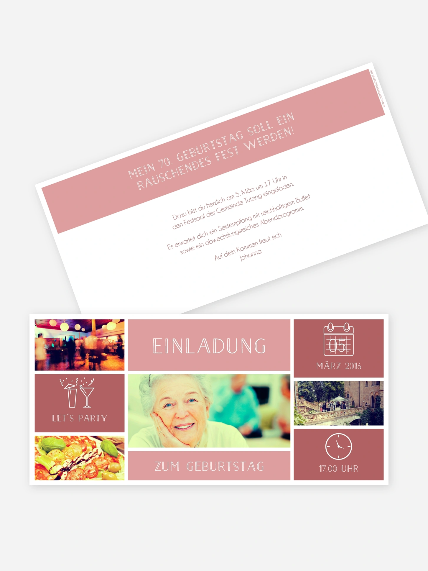 Einladung 70. Geburtstag Einzelstück