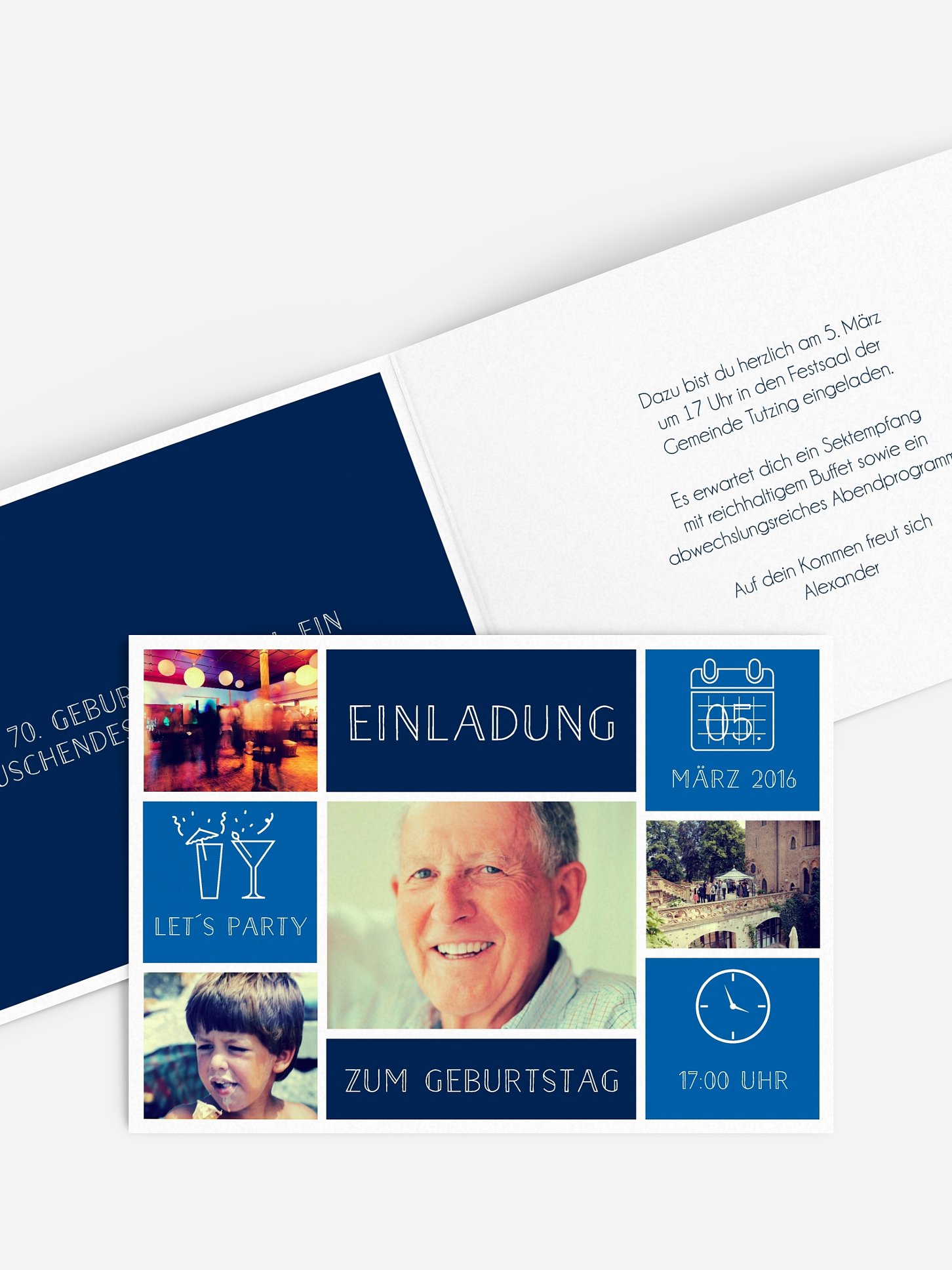Einladung 70. Geburtstag Einzelstück