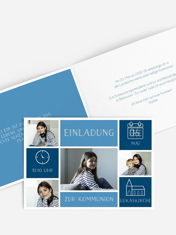 Kommunionseinladung Einzelstück