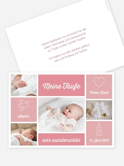 Dankeskarte Taufe Einzelstück