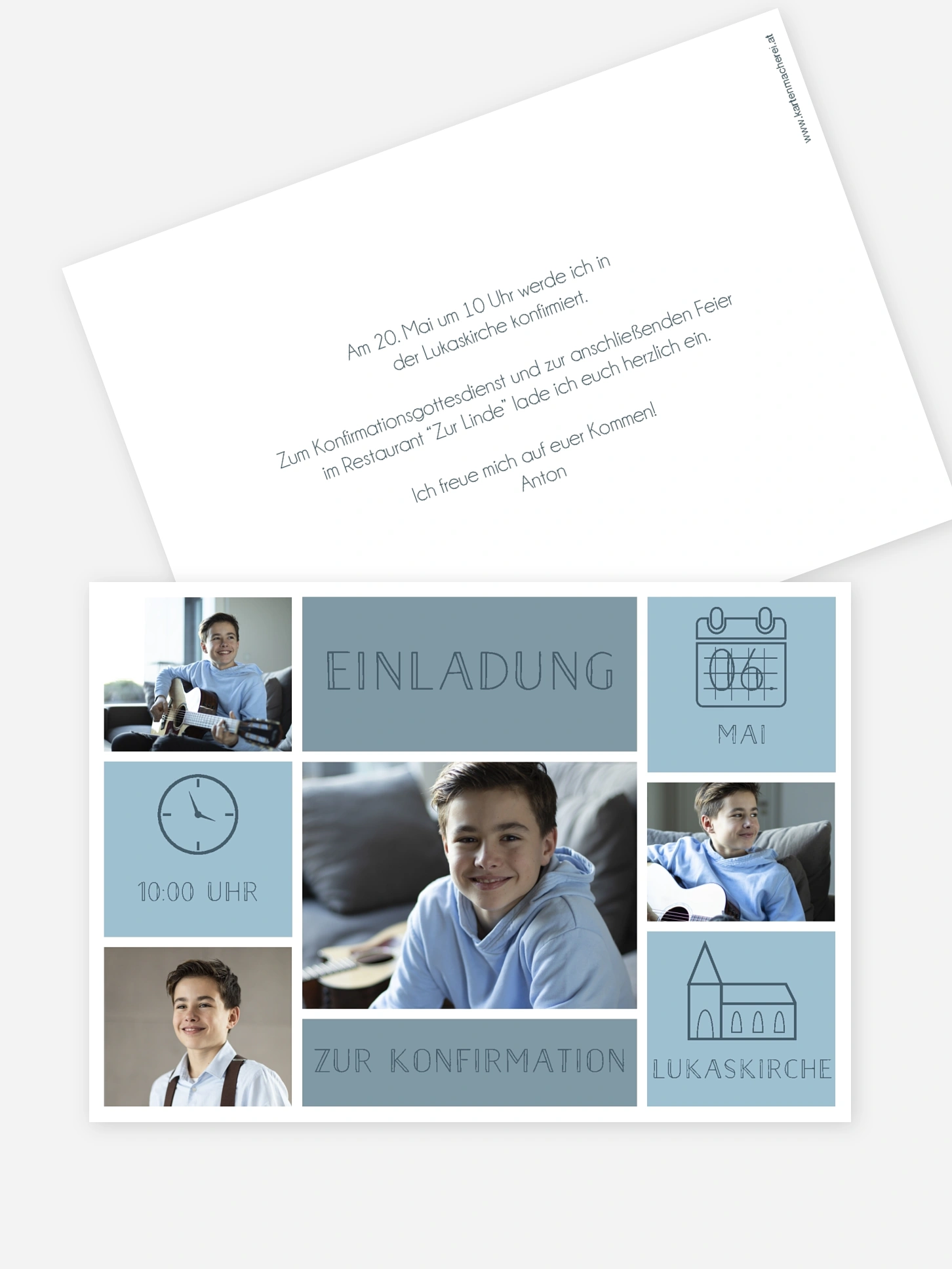Konfirmationseinladung Einzelstück