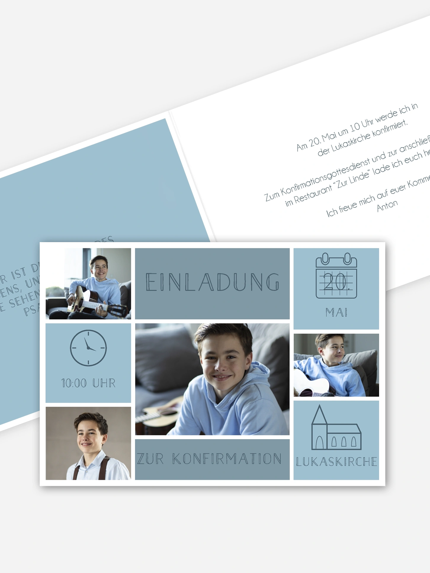 Konfirmationseinladung Einzelstück