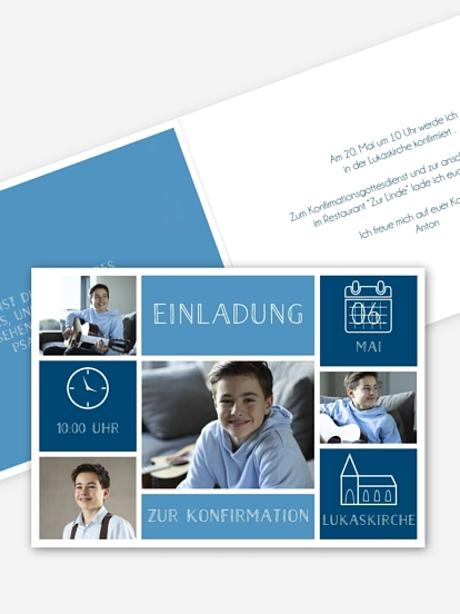 Konfirmationseinladung Einzelstück