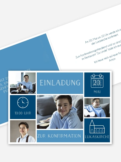 Konfirmationseinladung Einzelstück