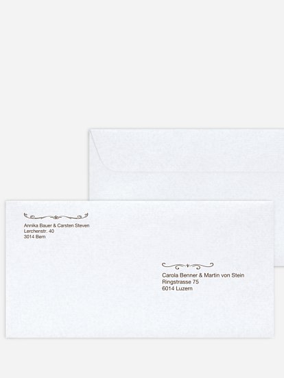 Bedruckter Briefumschlag Hochzeit Rustikal