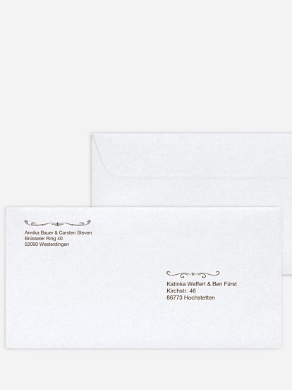 Bedruckter Briefumschlag Hochzeit Rustikal