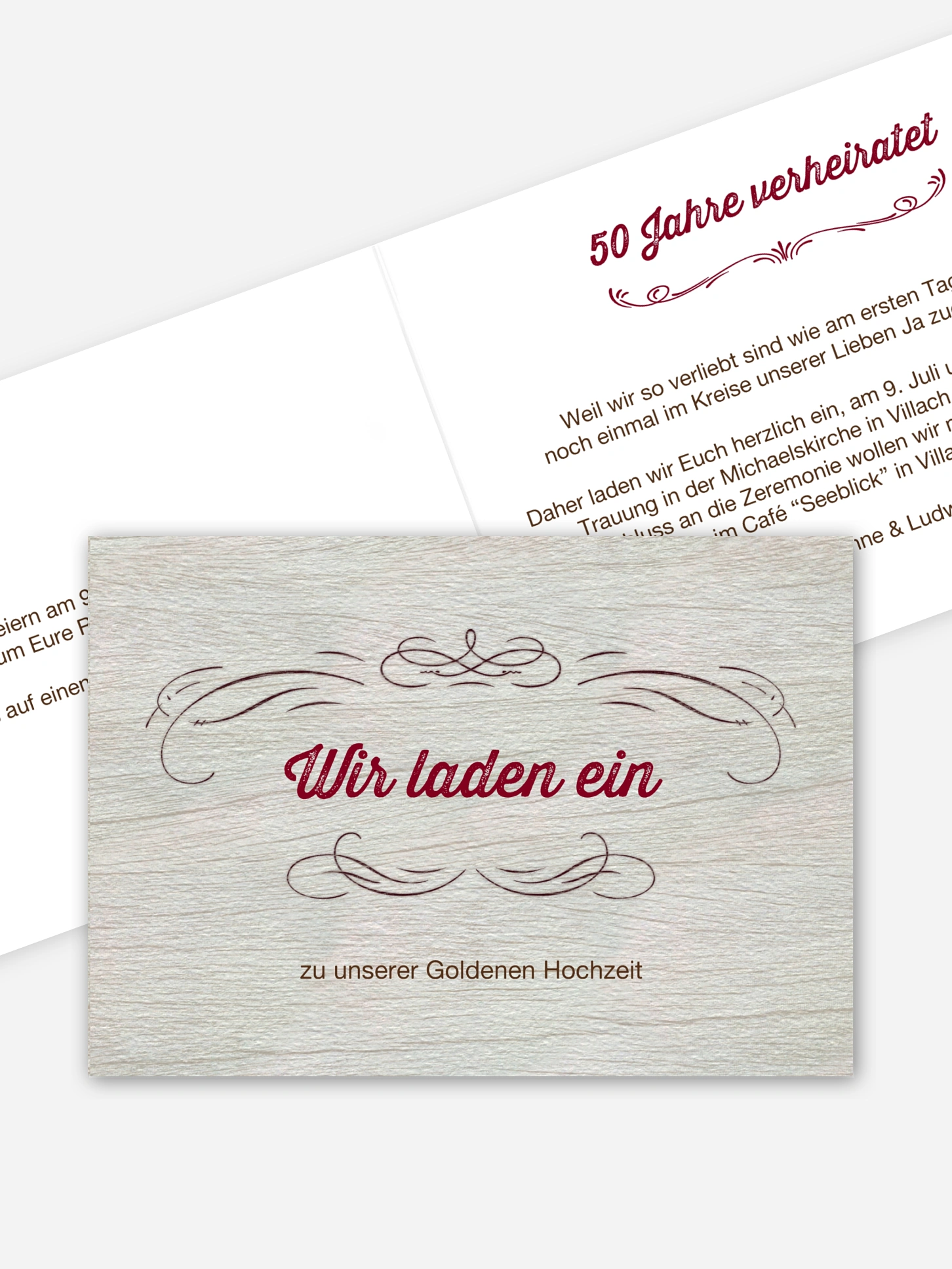 Einladung zur Goldenen Hochzeit Rustikal