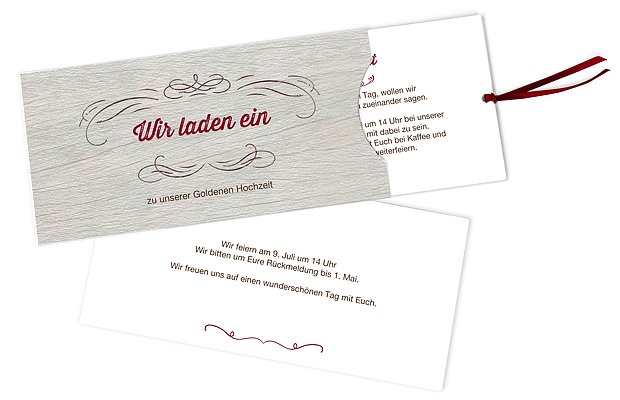 Einladung zur Goldenen Hochzeit Rustikal