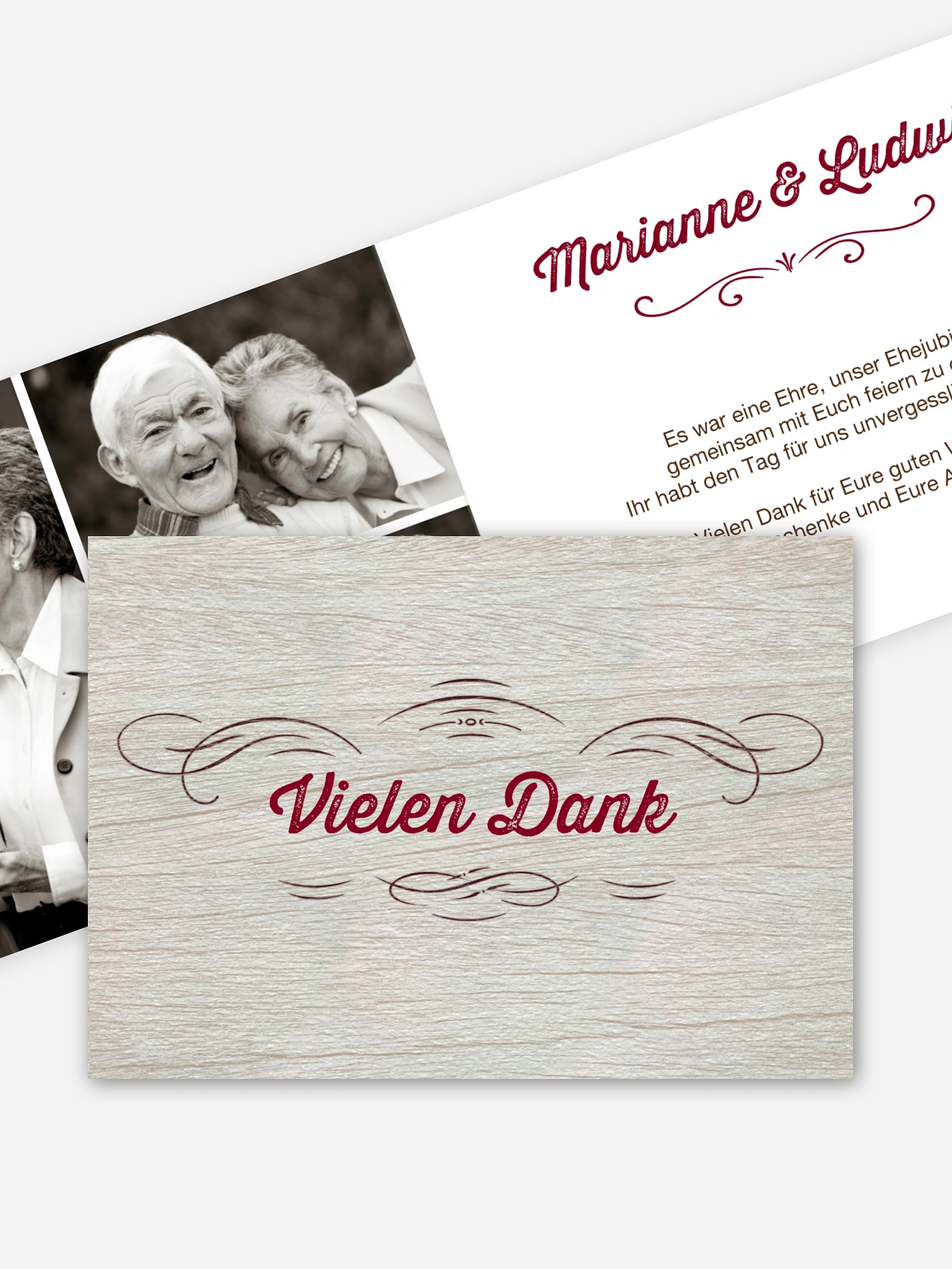 Danksagung zur Goldenen Hochzeit Rustikal