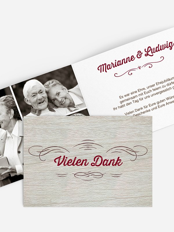 Danksagung zur Goldenen Hochzeit Rustikal