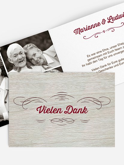 Danksagung zur Goldenen Hochzeit Rustikal