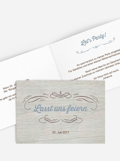 Partyeinladung Rustikal