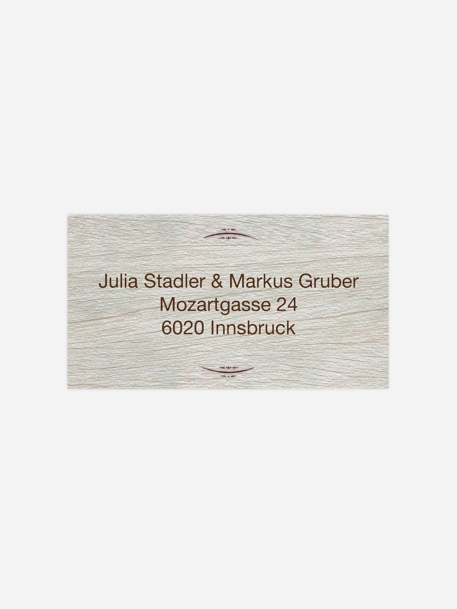 Empfängeraufkleber Hochzeit Rustikal