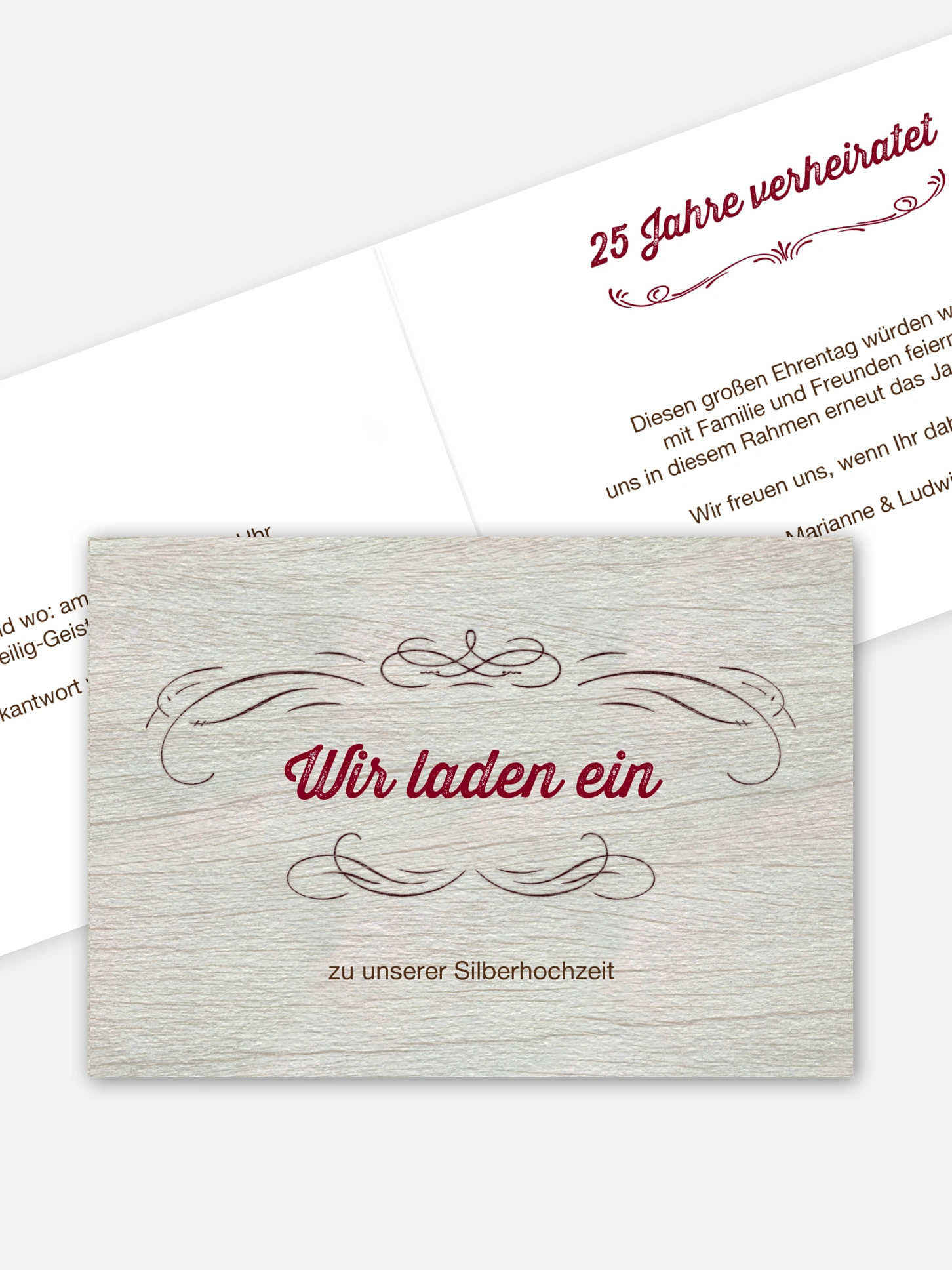 Einladung zur Silberhochzeit Rustikal