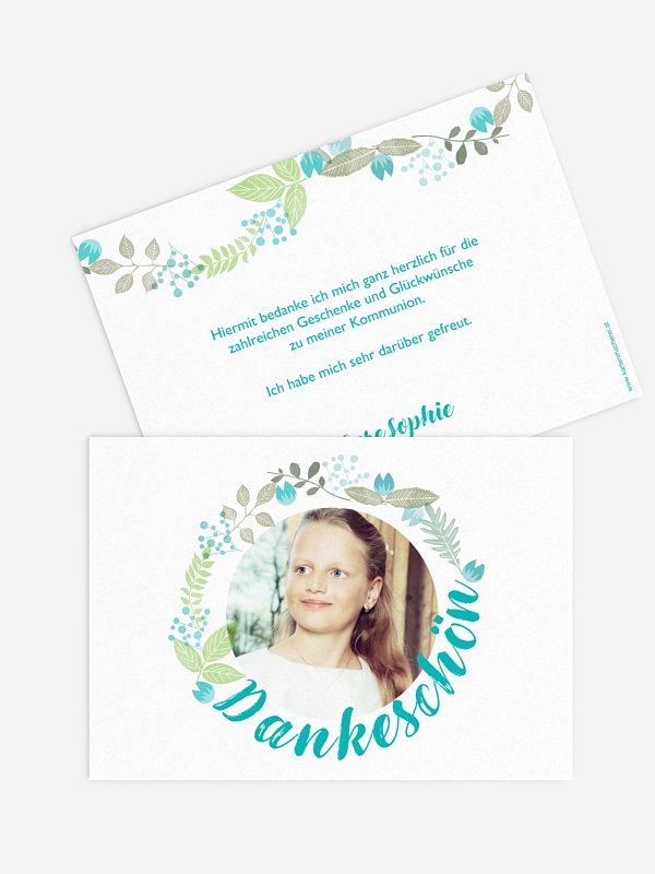 Danksagung Kommunion Tulpenzauber