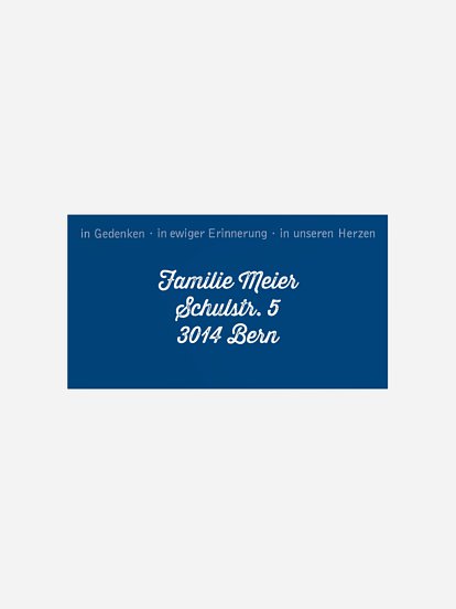 Empfängeraufkleber Trauer Wortbild