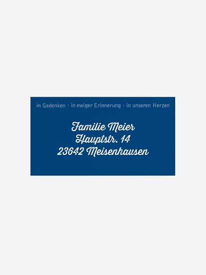 Empfängeraufkleber Trauer Wortbild