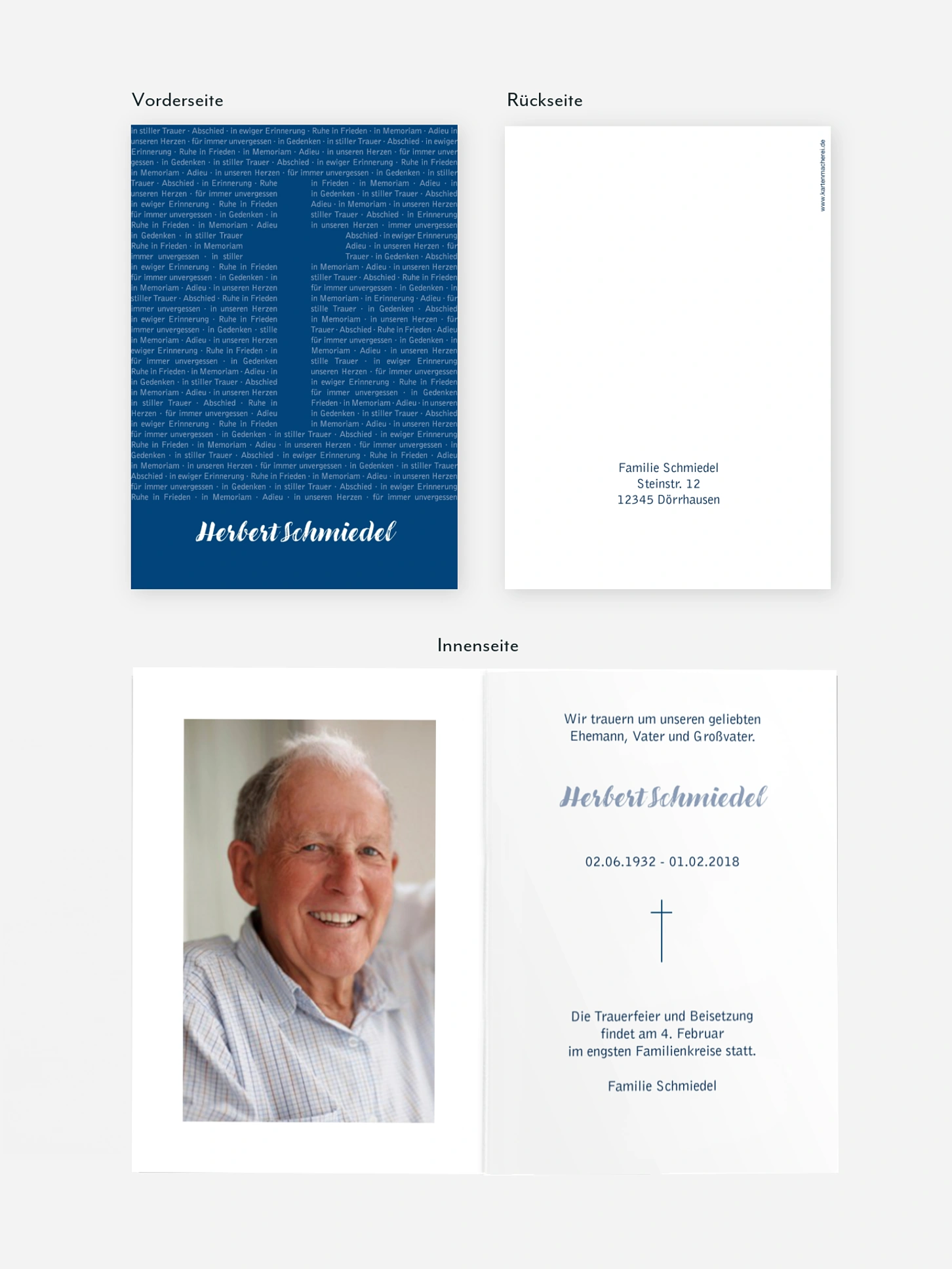 Trauerkarte Wortbild
