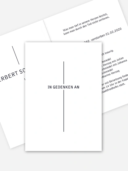 Trauerkarte Kreuzzeichen