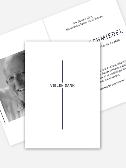 Trauerdanksagung Kreuzzeichen