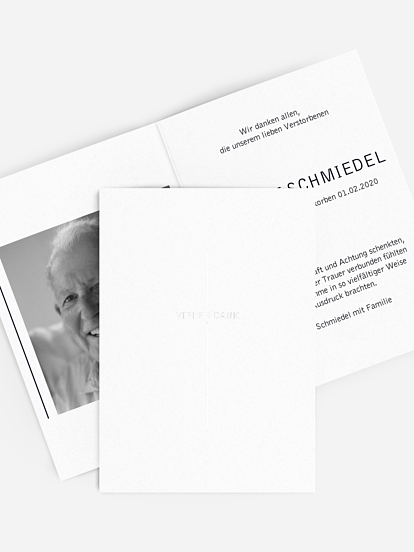 Trauerdanksagung Kreuzzeichen