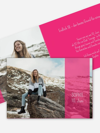 Einladung 18. Geburtstag Blickfang