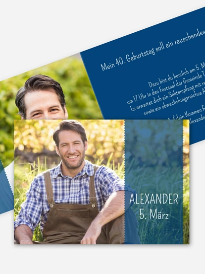 Einladung 40. Geburtstag Blickfang