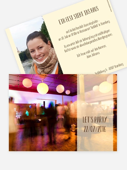 Partyeinladung Blickfang