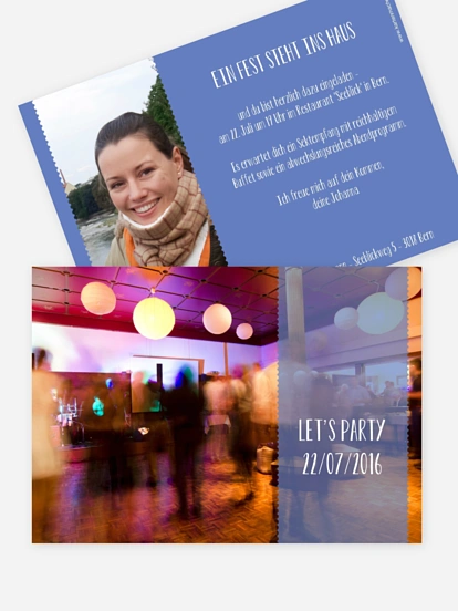 Partyeinladung Blickfang