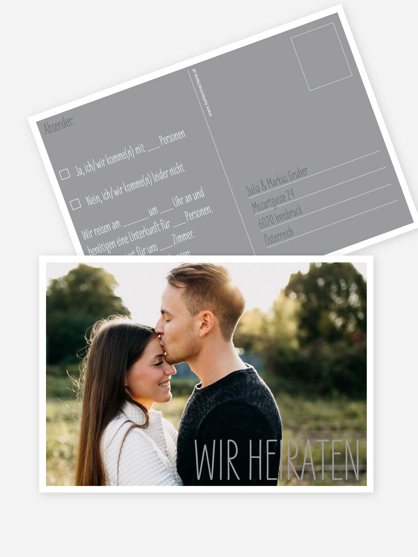 Antwortkarte Hochzeit Farbenpracht