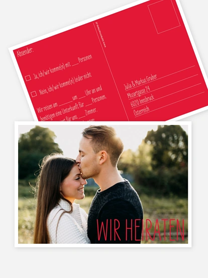 Antwortkarte Hochzeit Farbenpracht