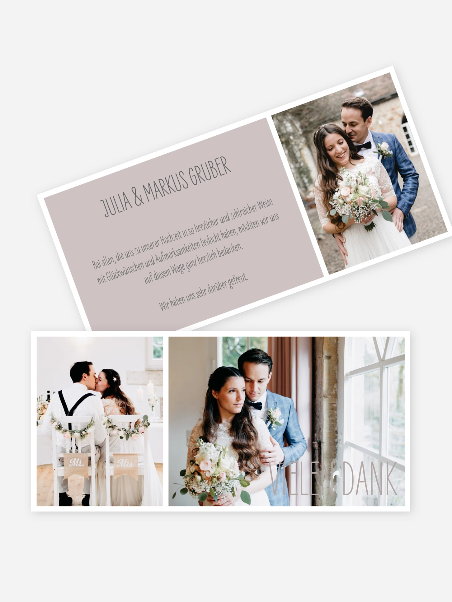 Dankeskarte Hochzeit Farbenpracht