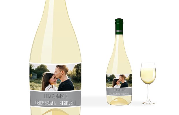 Flaschenetikett Hochzeit Farbenpracht