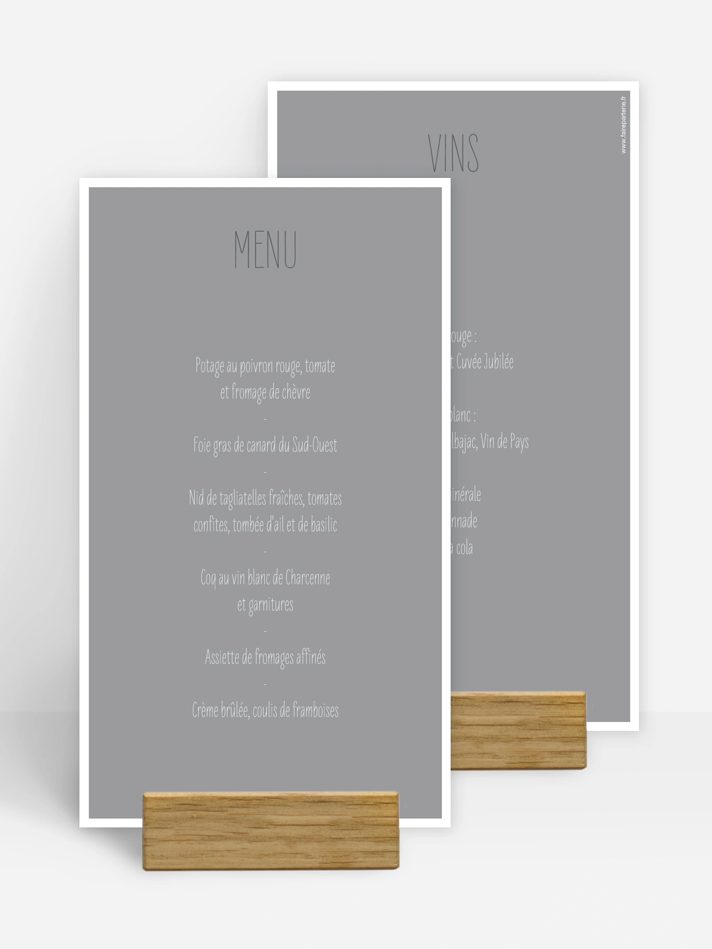 Menu mariage Éclat de couleur