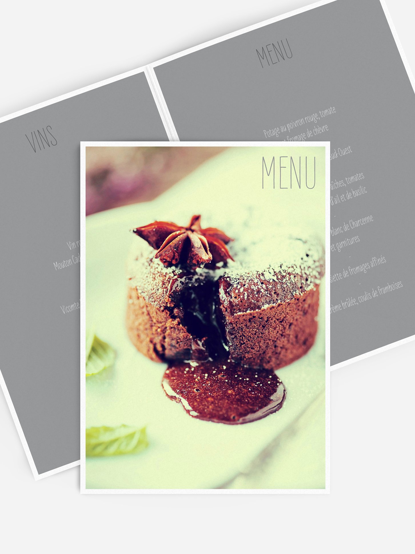 Menu mariage Éclat de couleur