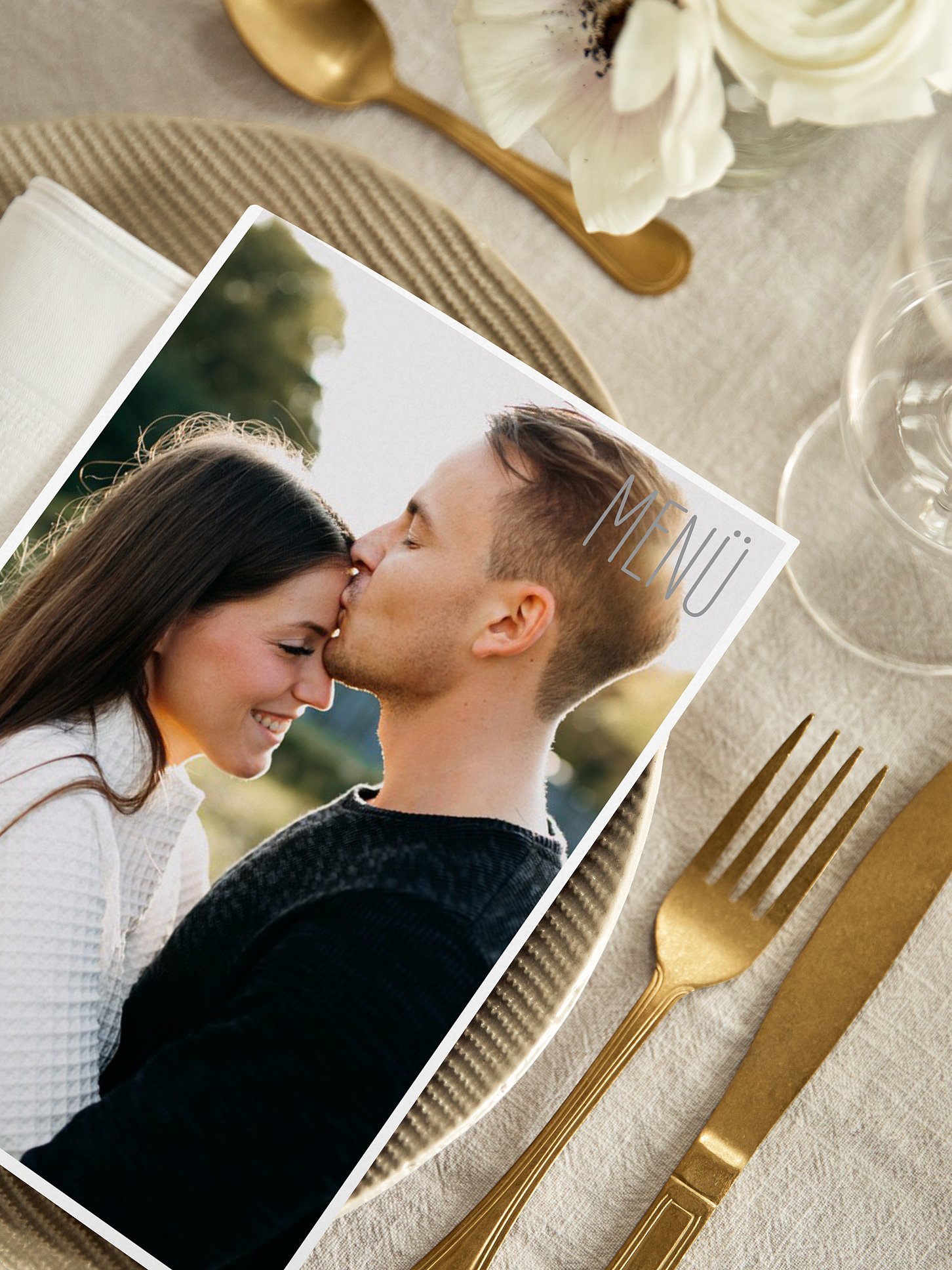 Menükarte Hochzeit Farbenpracht