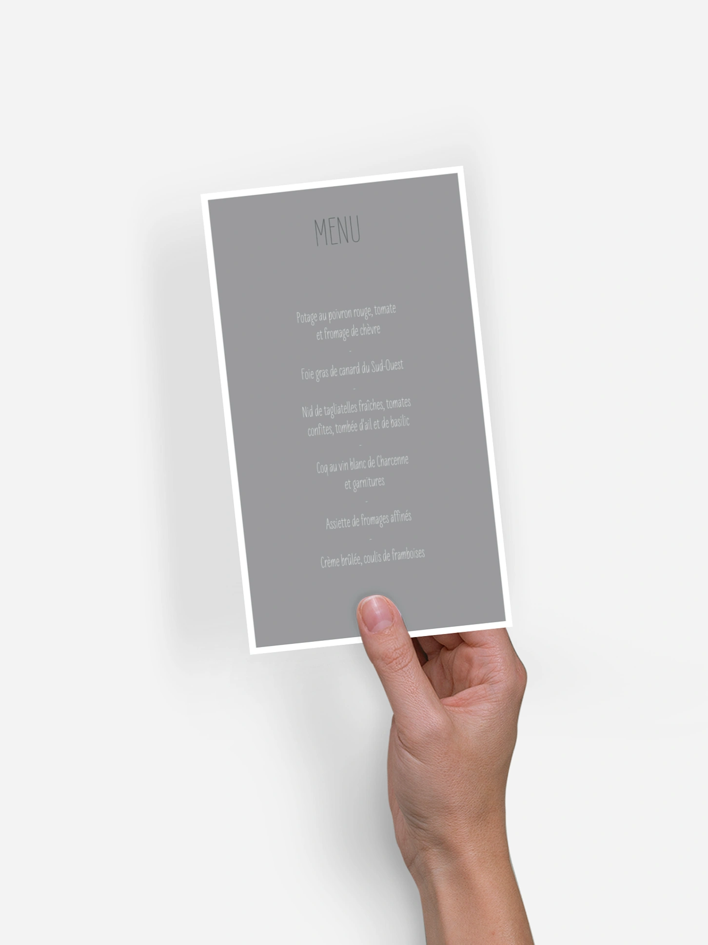 Menu mariage Éclat de couleur