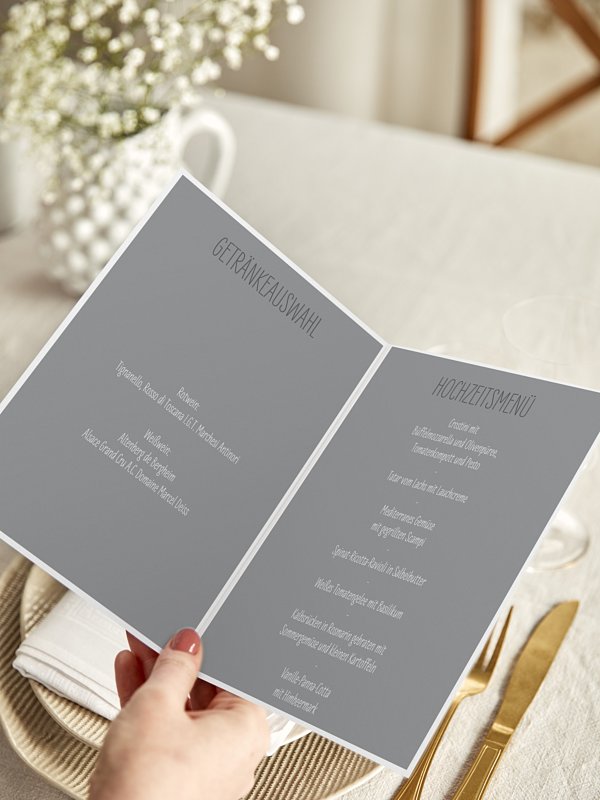 Menükarte Hochzeit Farbenpracht