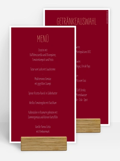 Menükarte Hochzeit Farbenpracht