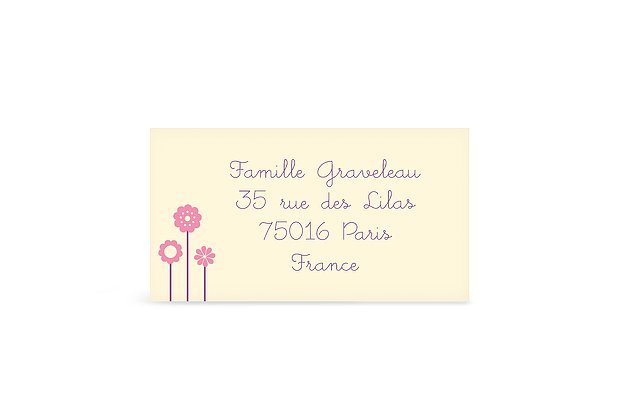 Étiquette destinataire naissance Abeille