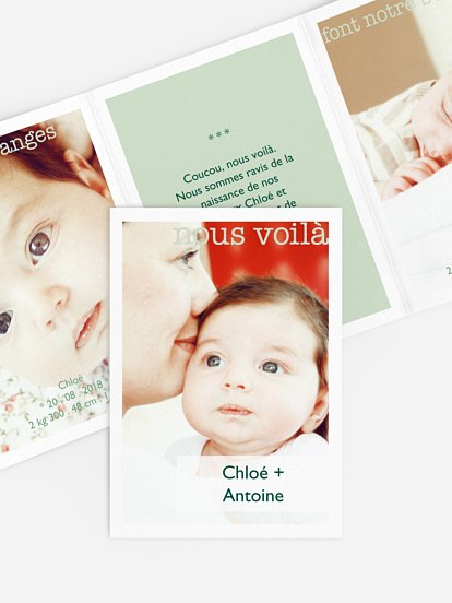 Faire-part naissance jumeaux Moment de joie