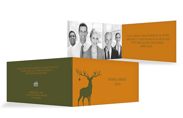 Carte de voeux entreprise Cerf