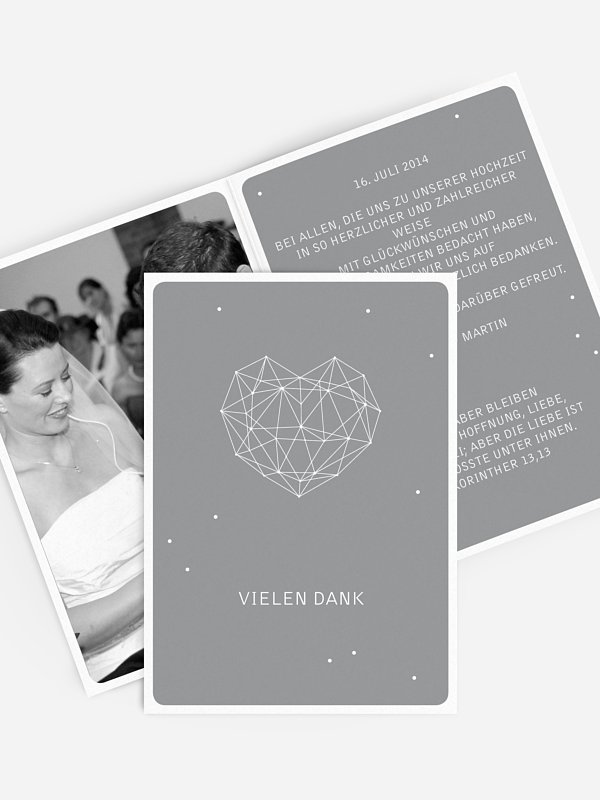 Dankeskarte Hochzeit Herzstern
